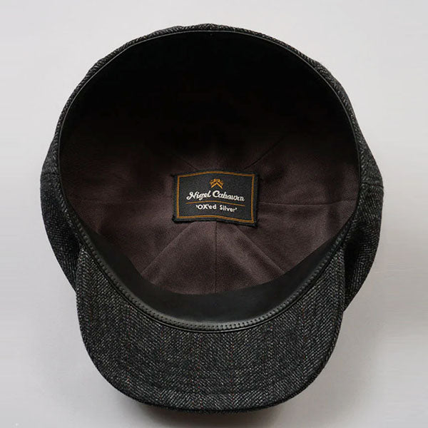 SALE / OX'ED SILVER / COBBLER CASQUETTE / SMALL HERRINGBONE / CHARCOAL GRAY