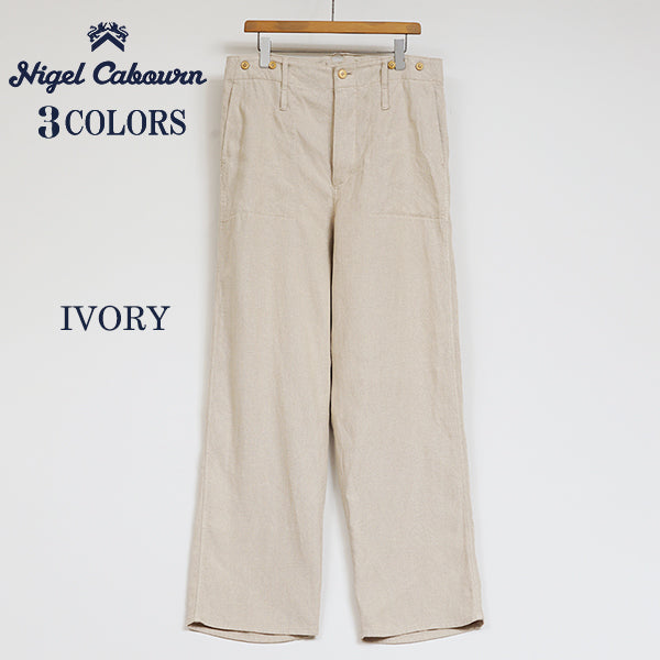 FRENCH WORK PANT LINEN PIN OX
