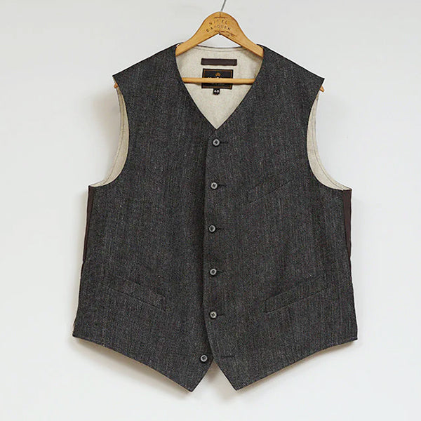 OX'ED SILVER  / COBBLER VEST HEMP STRIPE / CHARCOAL GRAY