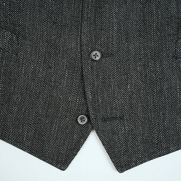 OX'ED SILVER  / COBBLER VEST HEMP STRIPE / CHARCOAL GRAY