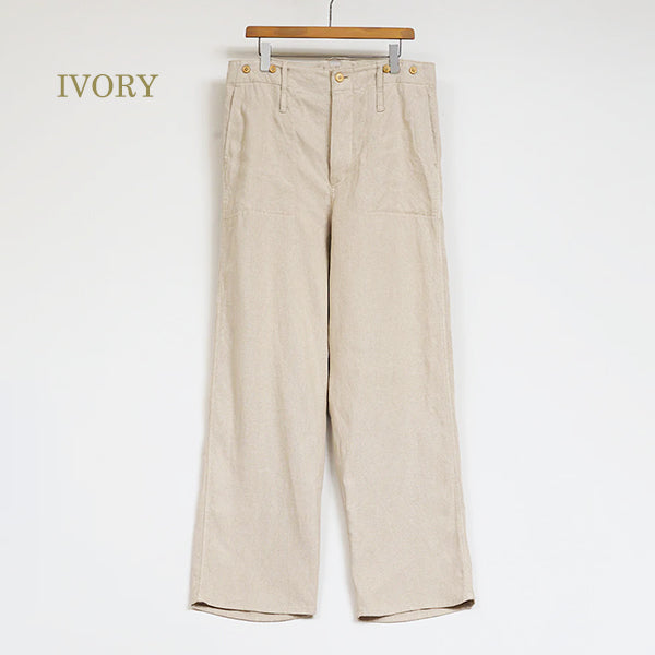 FRENCH WORK PANT LINEN PIN OX / (SIZE:W26-W28)