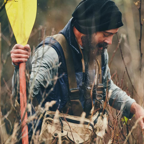 MESH FLY FISHING STRAP VEST / DARK TAN