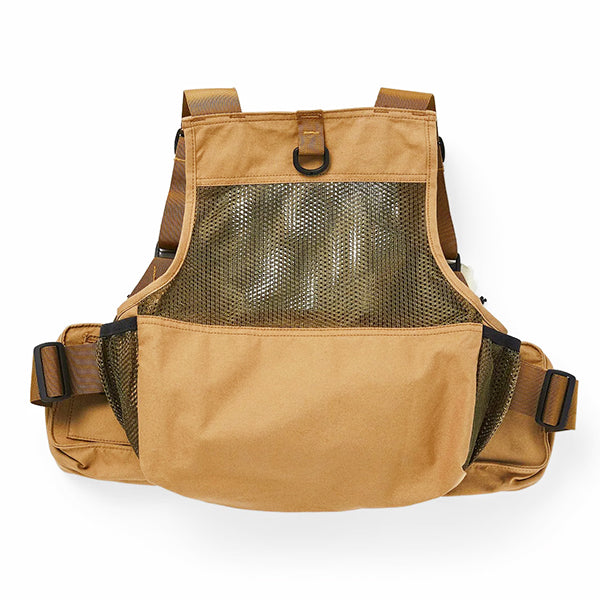 MESH FLY FISHING STRAP VEST / DARK TAN