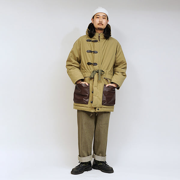 PRE-ORDER / MOUNTAINEER DOWN JACKET / TASLAN NYLON × LEATHER