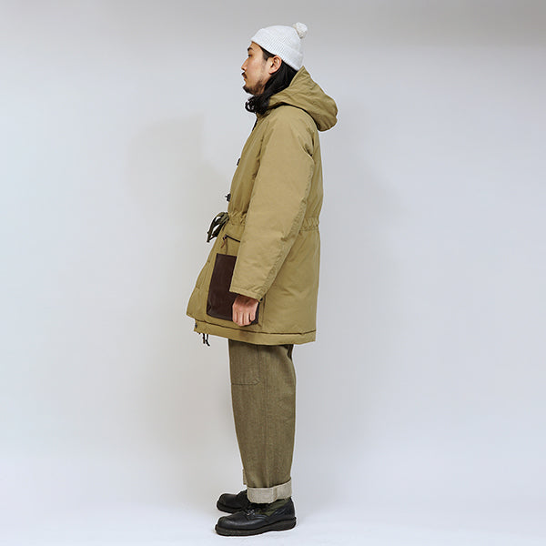 PRE-ORDER / MOUNTAINEER DOWN JACKET / TASLAN NYLON × LEATHER