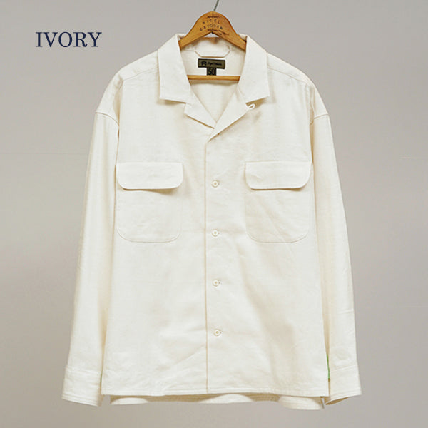 OPEN COLLAR SHIRT LINEN FLEECE