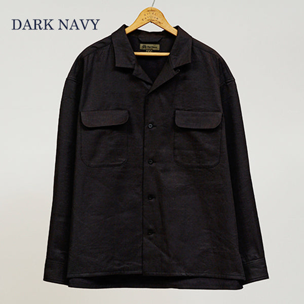 OPEN COLLAR SHIRT LINEN FLEECE