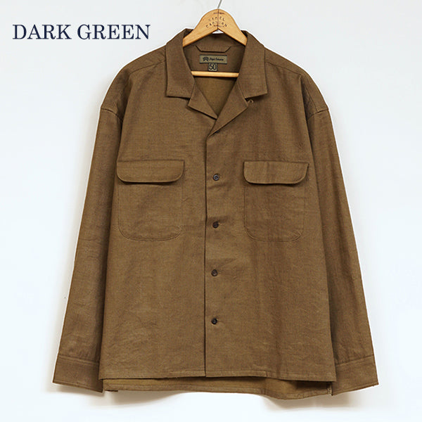 OPEN COLLAR SHIRT LINEN FLEECE