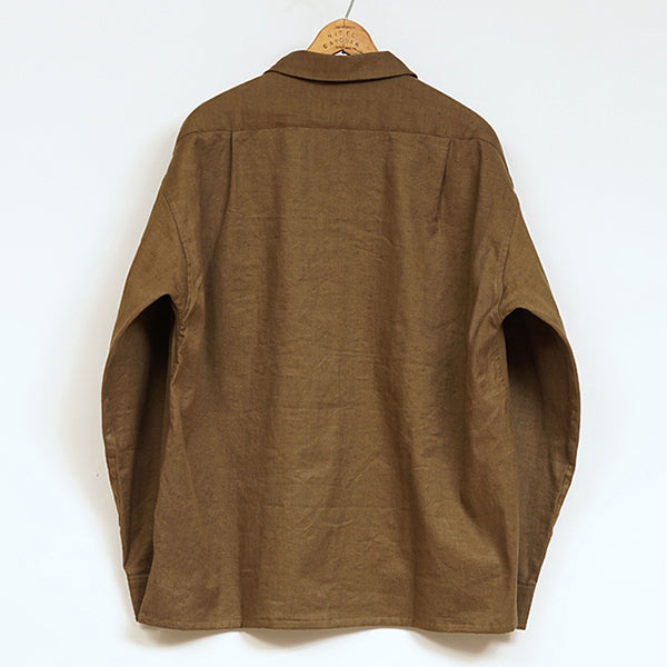 OPEN COLLAR SHIRT LINEN FLEECE