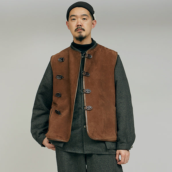 CAPTAIN VEST OIL VELOUR / BROWN