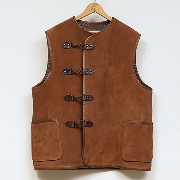 CAPTAIN VEST OIL VELOUR / BROWN