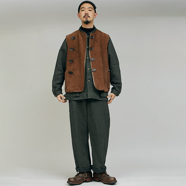 CAPTAIN VEST OIL VELOUR / BROWN