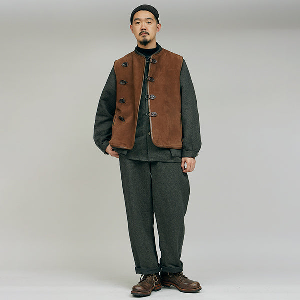 CAPTAIN VEST OIL VELOUR / BROWN