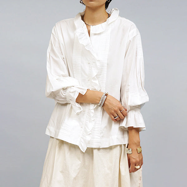 GATHER COLLAR BLOUSE / WHITE