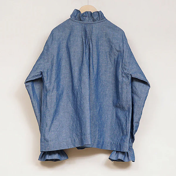 GATHER COLLAR BLOUSE /  COTTON LINEN