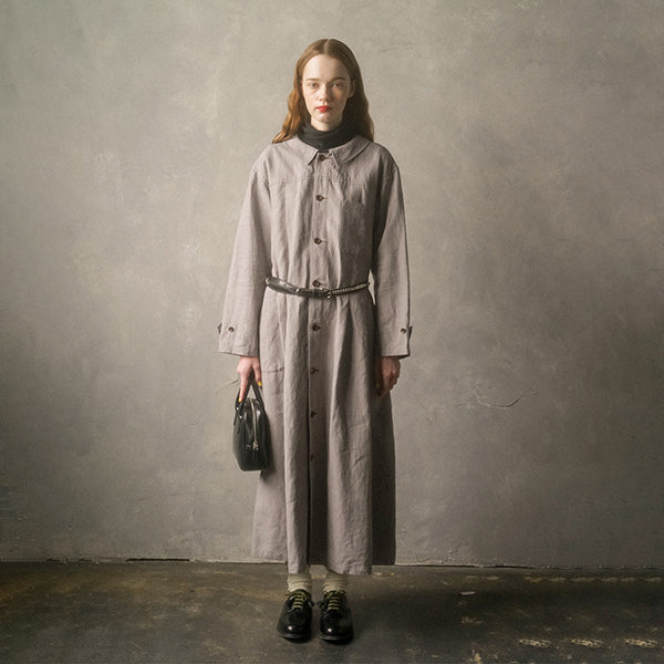 FRENCH WORK DRESS / HIGH DENSITY LINEN