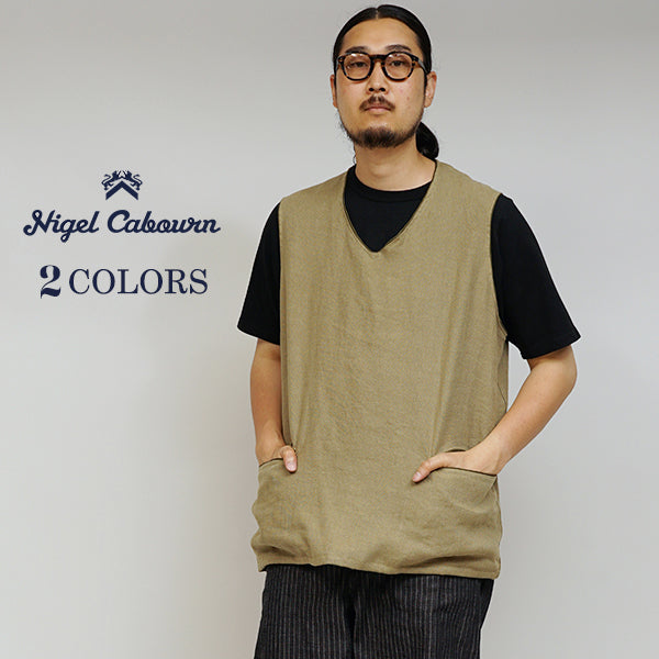 FRENCH WORK VEST LINEN PIN OX