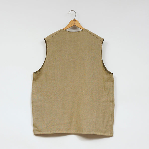 FRENCH WORK VEST LINEN PIN OX