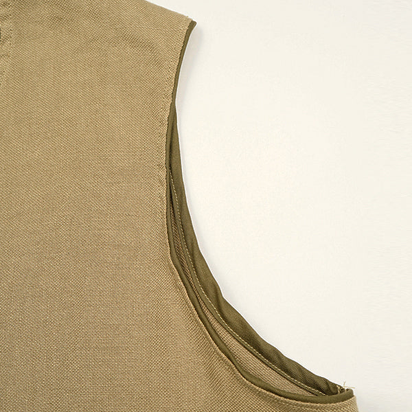 FRENCH WORK VEST LINEN PIN OX