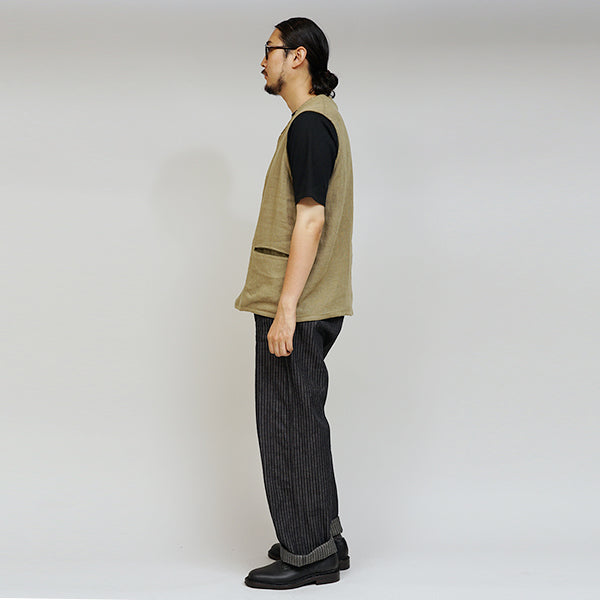 FRENCH WORK VEST LINEN PIN OX