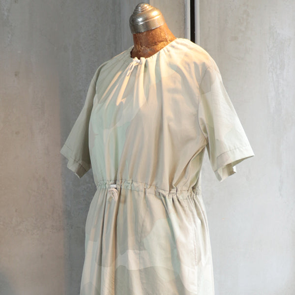 SALE / SHORT SLEEVE DRESS COTTON CAMO