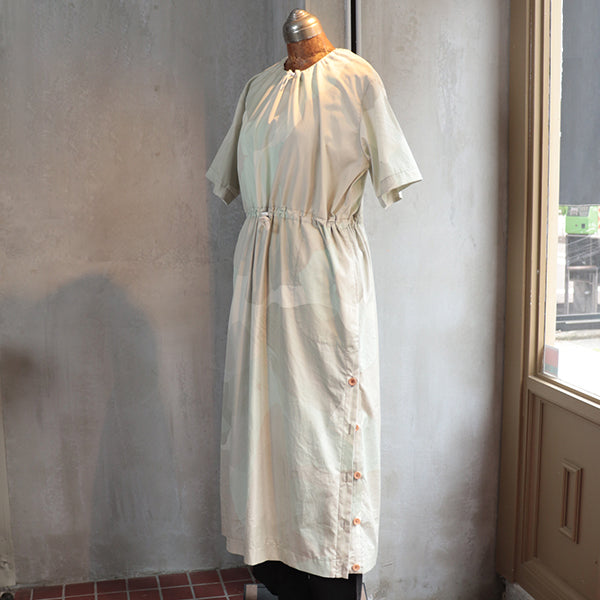 SALE / SHORT SLEEVE DRESS COTTON CAMO