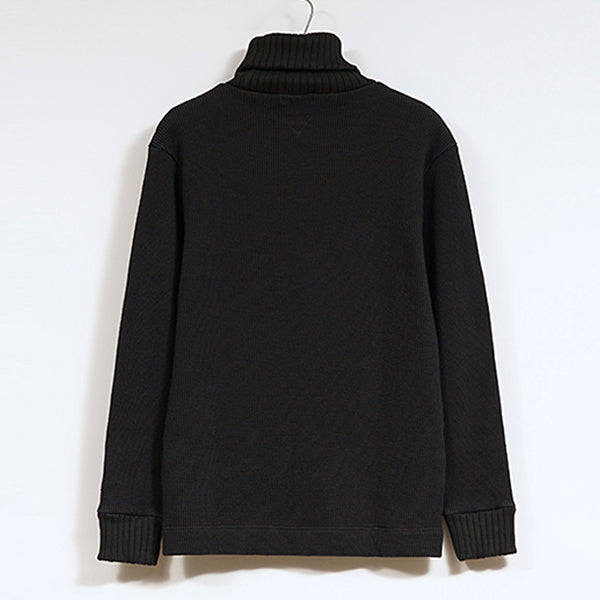 TURTLENECK SHIRT WAFFLE / BLACK
