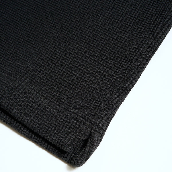 TURTLENECK SHIRT WAFFLE / BLACK