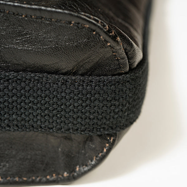 MAGAZINE BAG BLACK / HORSE HIDE BROWN CORE LEATHER