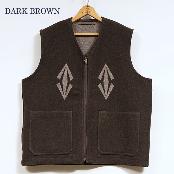 ZIP UP VEST RAG JACQUARD