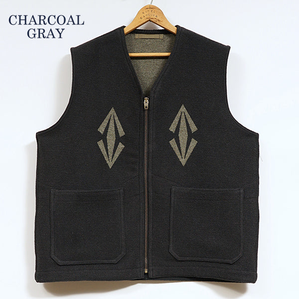 ZIP UP VEST RAG JACQUARD