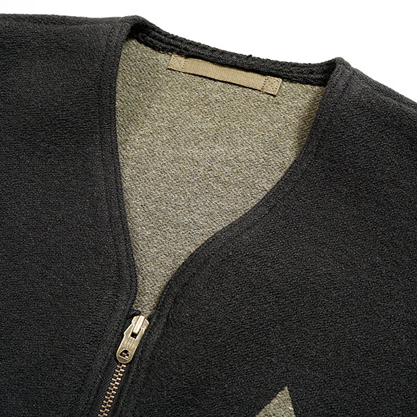 ZIP UP VEST RAG JACQUARD