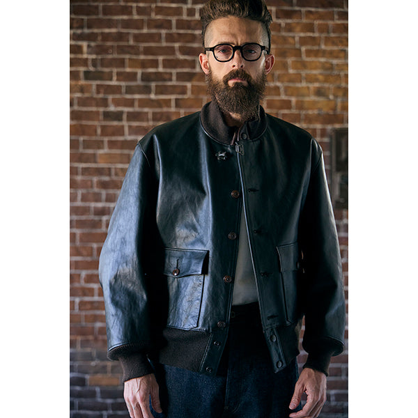A-1 JACKET BROWN CORE LEATHER / BLACK