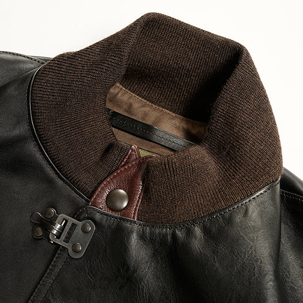 A-1 JACKET BROWN CORE LEATHER / BLACK