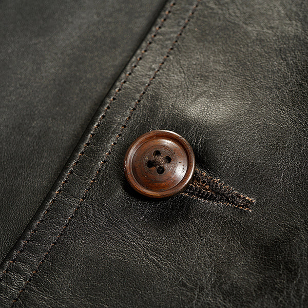 A-1 JACKET BROWN CORE LEATHER / BLACK