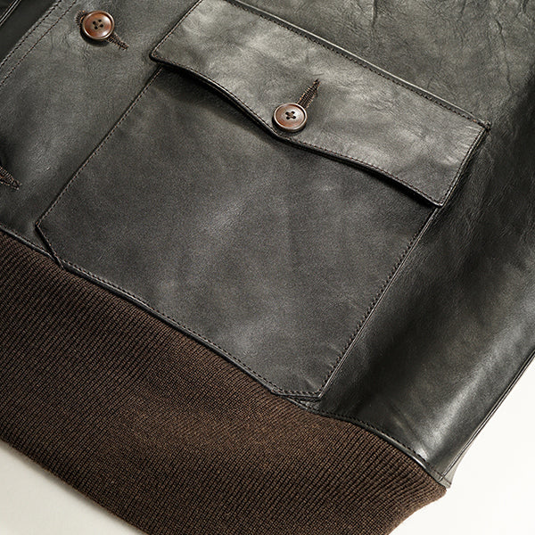 A-1 JACKET BROWN CORE LEATHER / BLACK