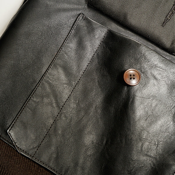 A-1 JACKET BROWN CORE LEATHER / BLACK