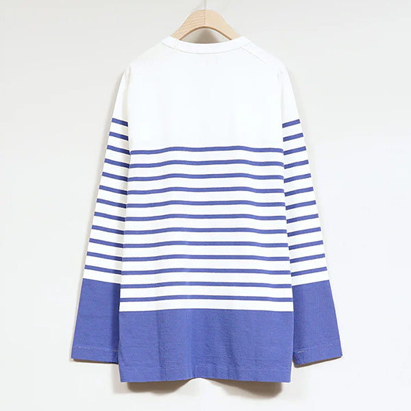 5.6oz LONG SLEEVE BORDER / WHITE
