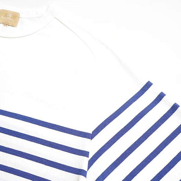 5.6oz LONG SLEEVE BORDER / WHITE