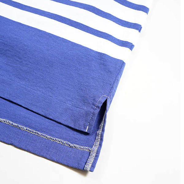 5.6oz LONG SLEEVE BORDER / WHITE