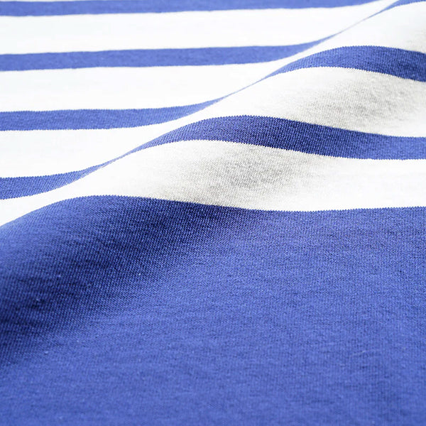 5.6oz LONG SLEEVE BORDER / WHITE