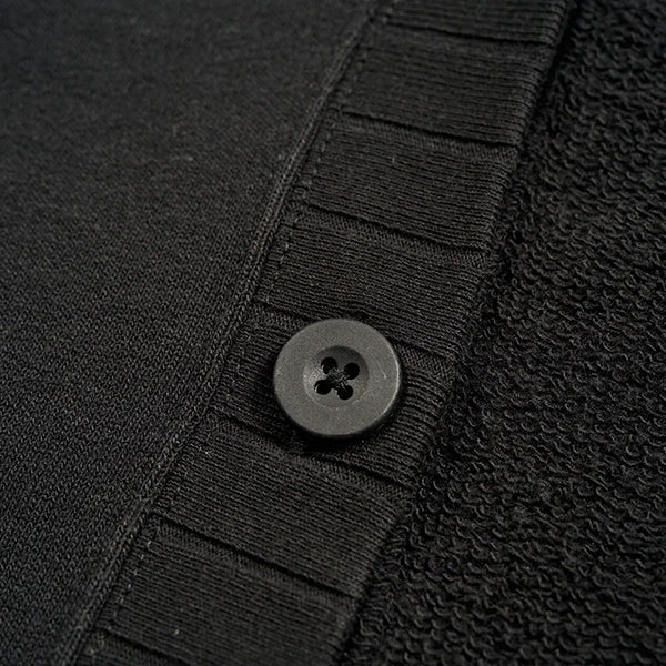 ARMY JERSEY MIX CARDIGAN / BLACK