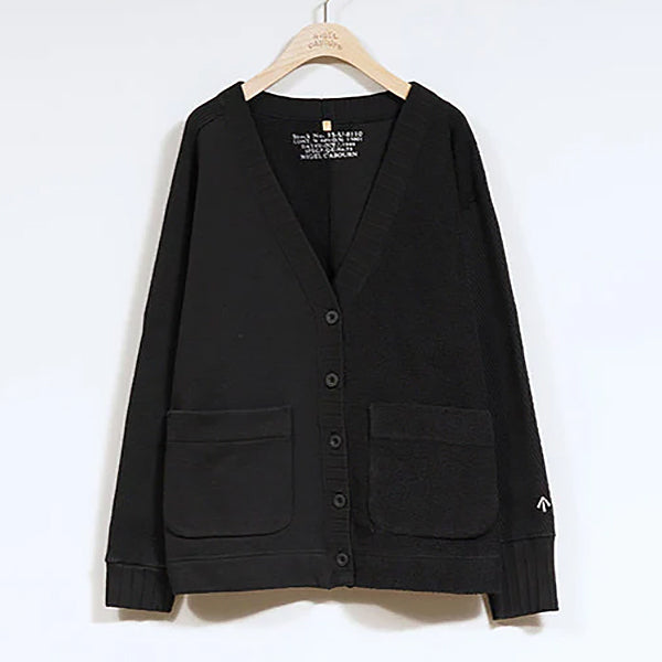 ARMY JERSEY MIX CARDIGAN / BLACK