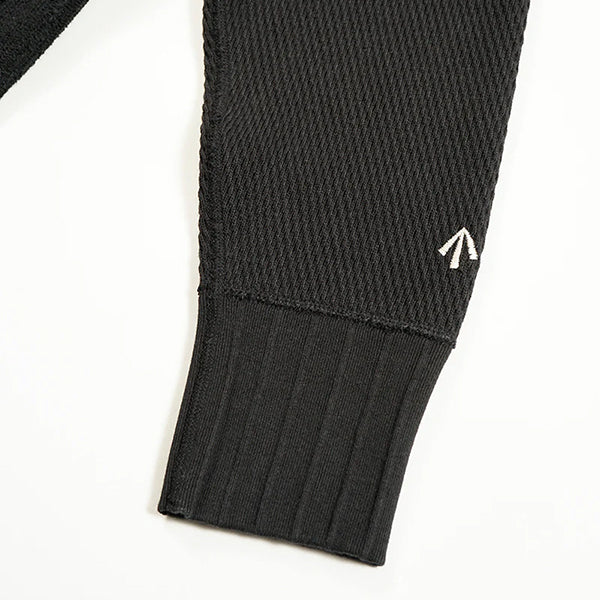 ARMY JERSEY MIX CARDIGAN / BLACK