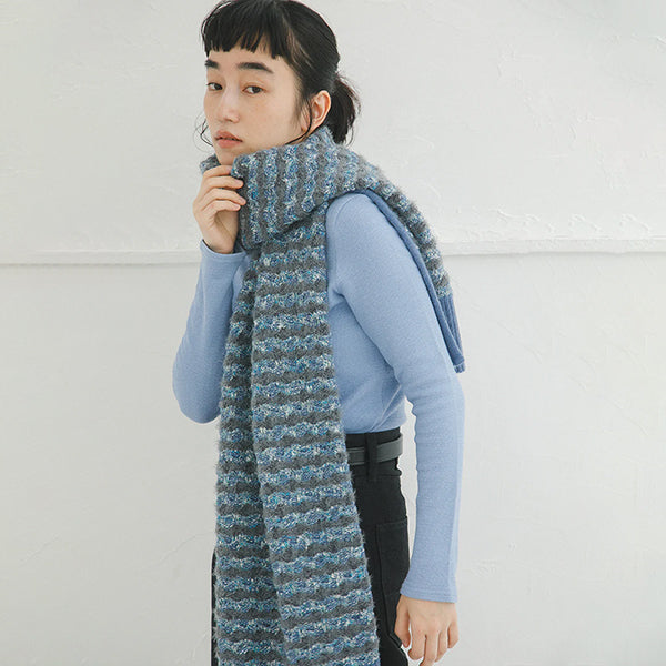 KNIT STOLE FANCY TWEED