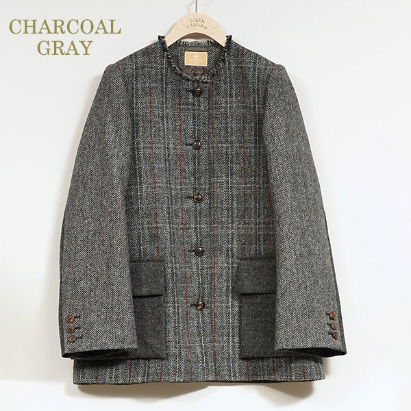 COLLARLESS JACKET BRITISH TWEED
