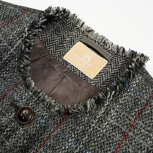 COLLARLESS JACKET BRITISH TWEED