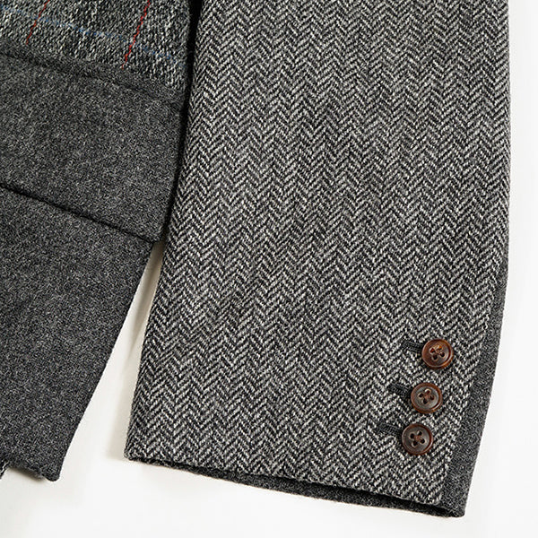 COLLARLESS JACKET BRITISH TWEED