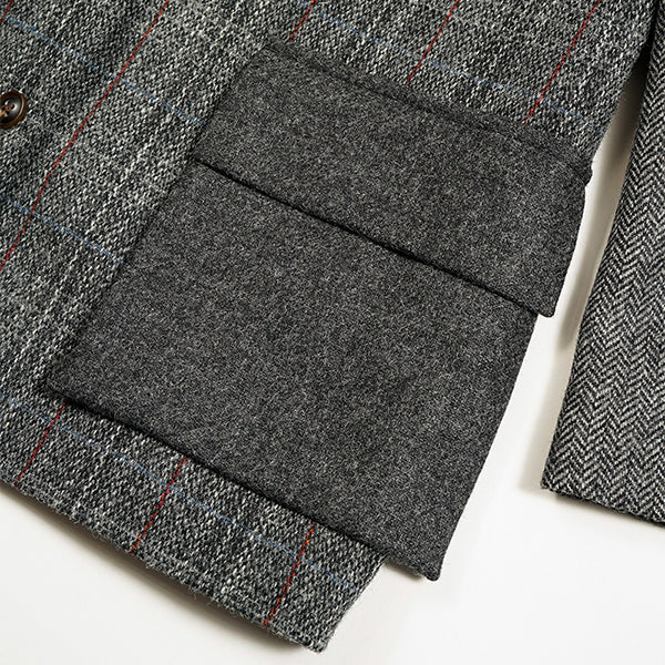 COLLARLESS JACKET BRITISH TWEED
