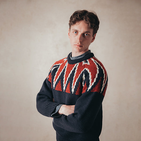 KEY CREW KNIT / NAVY